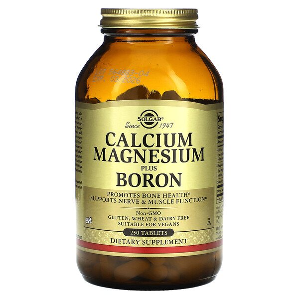 Calcium Magnesium Plus Boron, 250 Tablets (Таблетки) Solgar