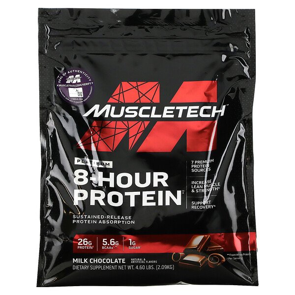 Platinum 8-Hour Protein, молочный шоколад, 4,6 фунта (2,09 кг) Muscletech