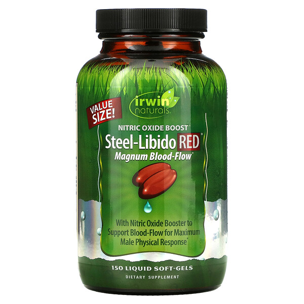 Steel-Libido Red, Магнум Поток Крови - 150 жидких капсул - Irwin Naturals Irwin Naturals