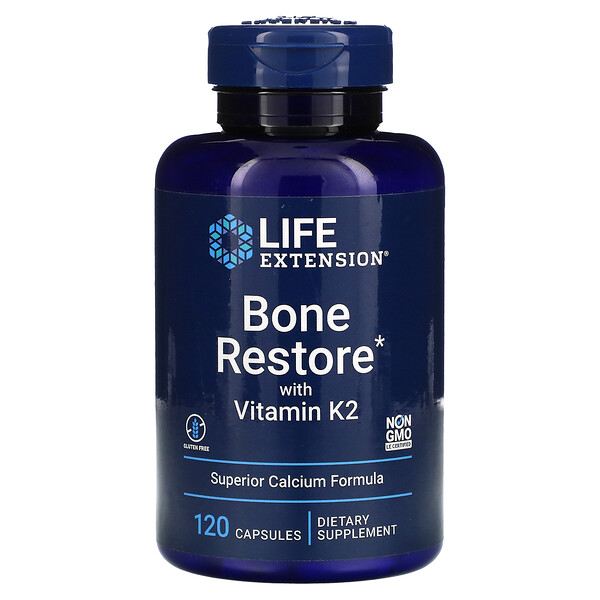 Восстановление костей с витамином К2, 120 капсул Life Extension