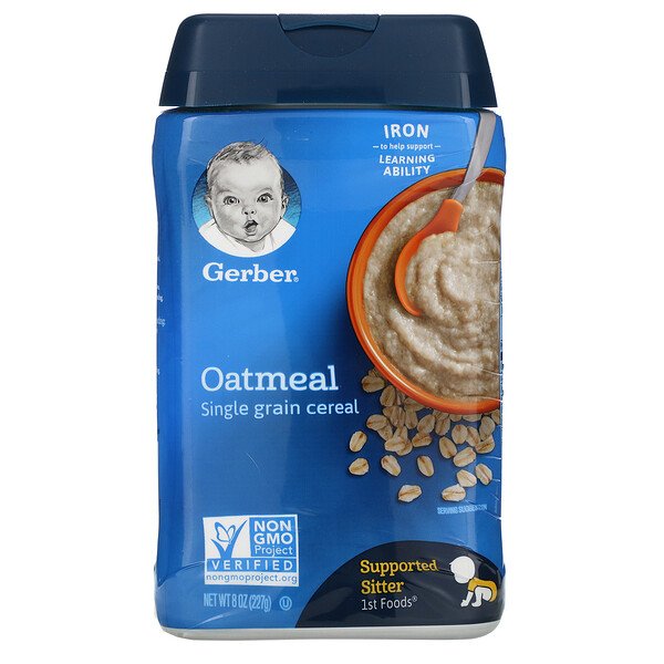 Oatmeal, Однозерновые хлопья, 8 унций (227 г) GERBER
