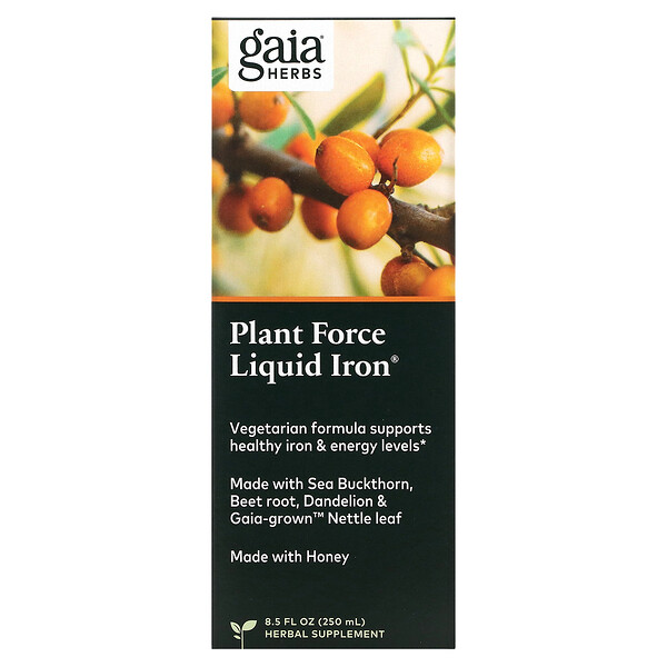 Жидкое железо Plant Force, 8,5 жидких унций (250 мл) Gaia Herbs