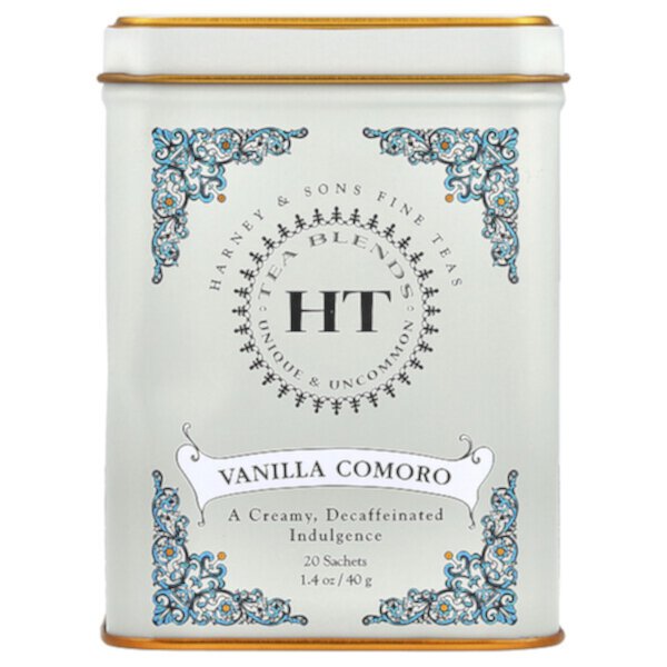 HT Tea Blend, Коморский ванильный чай, 20 чайных пакетиков, 1,4 унции (40 г) Harney & Sons