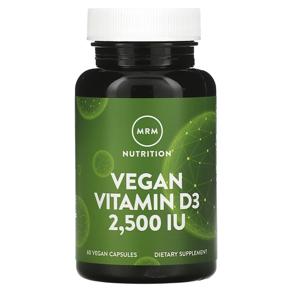 Веганский витамин D3 - 2500МЕ - 60 веганских капсул - MRM MRM