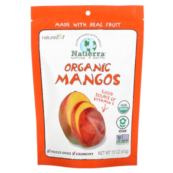 Органический сублимированный, манго, 1,5 унции (43 г) Natierra