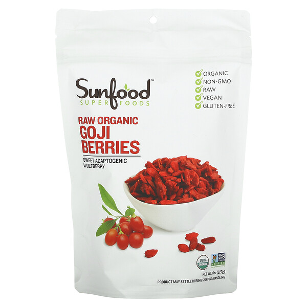 Сырые органические ягоды годжи, 8 унций (227 г) Sunfood
