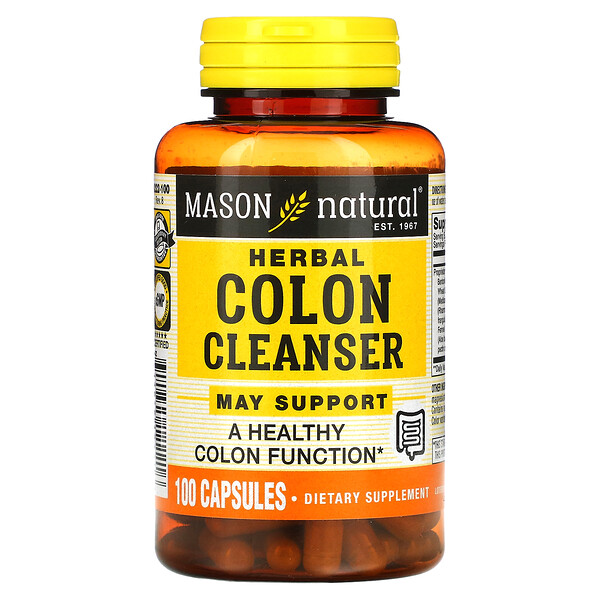 Травяной очиститель кишечника - 100 капсул - Mason Natural Mason Natural