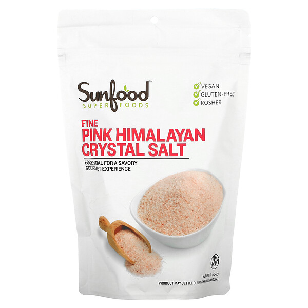 Мелкая гималайская кристаллическая соль, 1 фунт (454 г) Sunfood