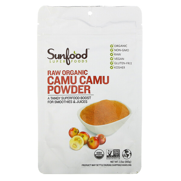 Необработанный органический порошок каму-каму, 3,5 унции (100 г) Sunfood