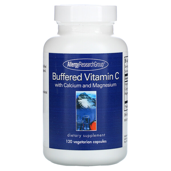 Буферизованный витамин С с кальцием и магнием, 120 вегетарианских капсул Allergy Research Group