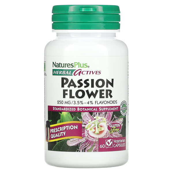 Herbal Actives, Пассифлора, 250 мг, 60 вегетарианских капсул NaturesPlus