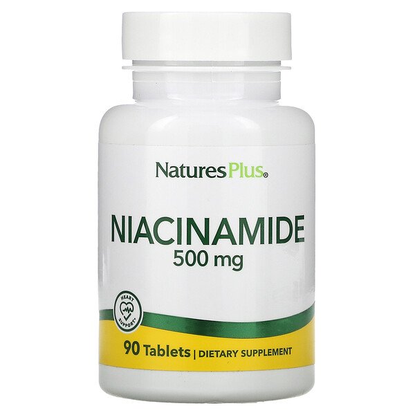 Ниацинамид, 500 мг, 90 таблеток NaturesPlus