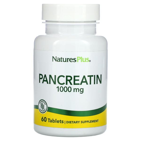 Панкреатин - 1000 мг - 60 таблеток - NaturesPlus NaturesPlus