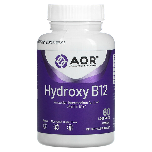 Hydroxy B12, 60 Lozenges (Пастилки) Advanced Orthomolecular Research AOR