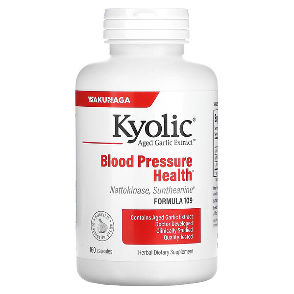 Экстракт выдержанного чеснока, здоровье кровяного давления, формула 109, 160 капсул Kyolic