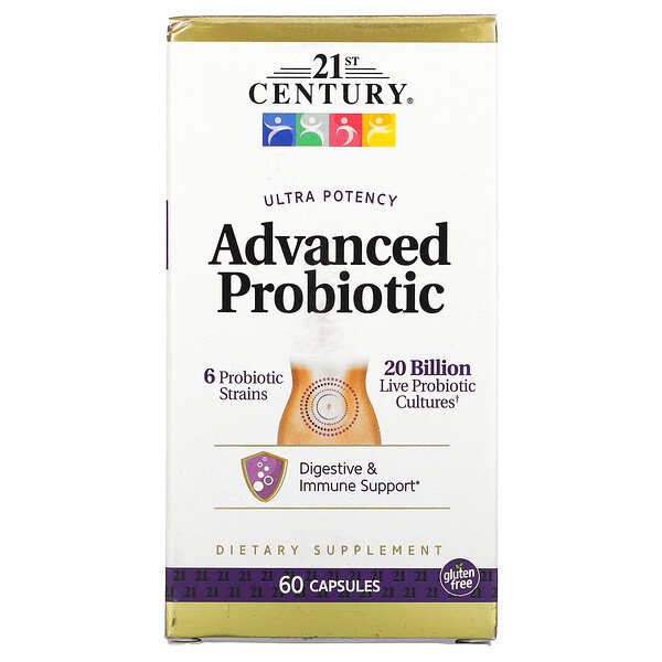 Сверхэффективный усовершенствованный пробиотик, 60 капсул 21st Century
