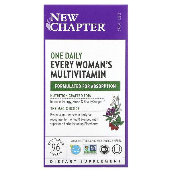 Один ежедневный мультивитамин для каждой женщины, 96 вегетарианских таблеток New Chapter