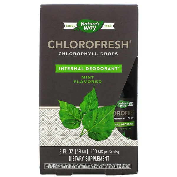 Chlorofresh, Хлорофилловые капли, мята, 2 жидких унции (59 мл) Nature's Way