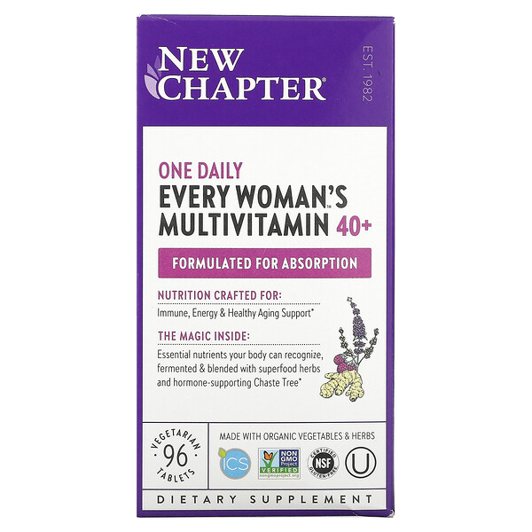 40+ мультивитаминов для каждой женщины в день, 96 вегетарианских таблеток New Chapter