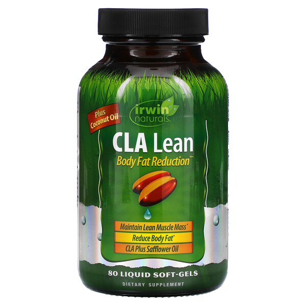 CLA Lean, Уменьшение жировых отложений, 80 мягких капсул с жидкостью Irwin Naturals