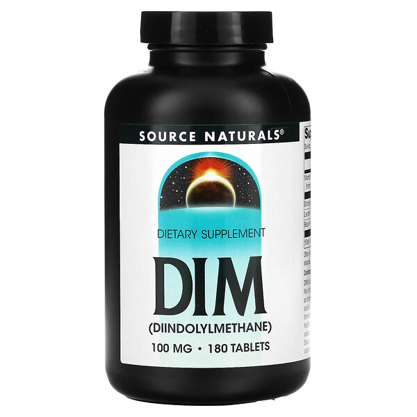 DIM (дииндолилметан), 100 мг, 180 таблеток Source Naturals
