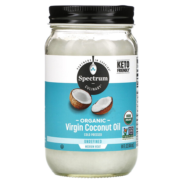 Органическое кокосовое масло первого отжима, нерафинированное, 14 жидких унций (414 мл) Spectrum