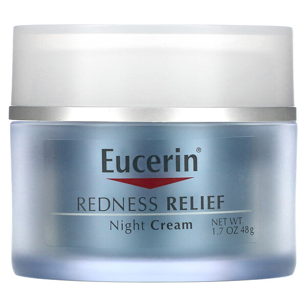Redness Relief, Дерматологический уход за кожей, ночной крем, 1,7 унции (48 г) Eucerin