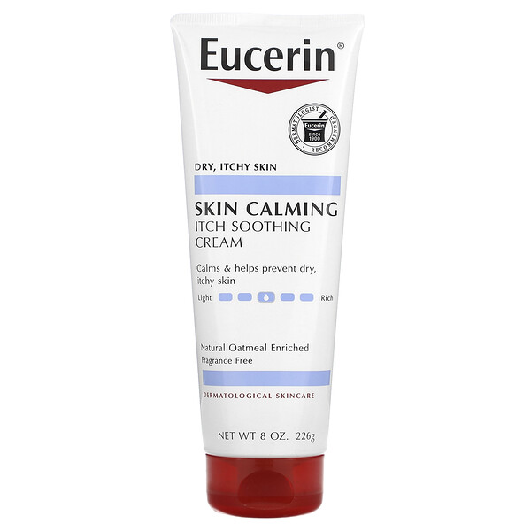 Успокаивающий крем для кожи, для сухой, зудящей кожи, без запаха, 8 унций (226 г) Eucerin