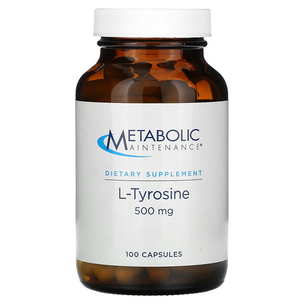 L-тирозин, 500 мг, 100 капсул Metabolic Maintenance