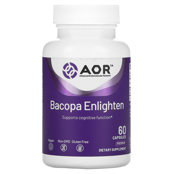 Bacopa Enlighten, 60 вегетарианских капсул Advanced Orthomolecular Research AOR