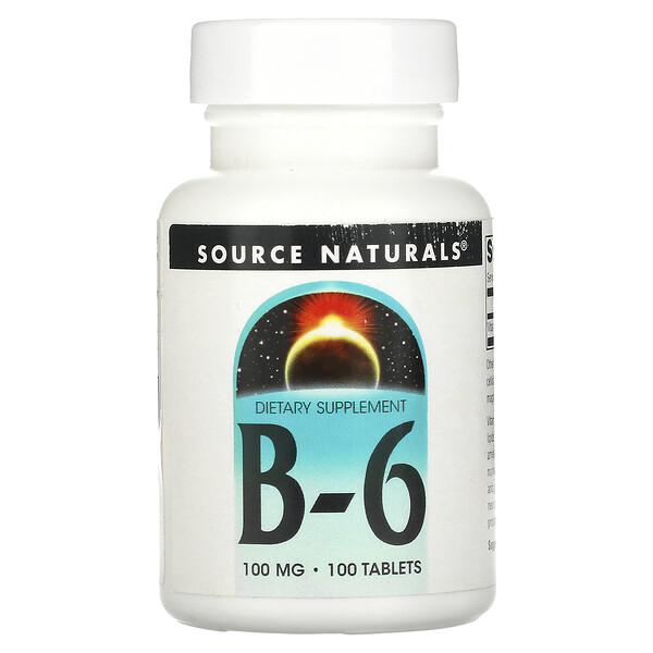 B-6 - 100 мг - 100 таблеток - Source Naturals Source Naturals