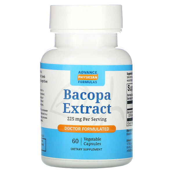 Экстракт бакопы, 225 мг, 60 растительных капсул Advance Physician Formulas