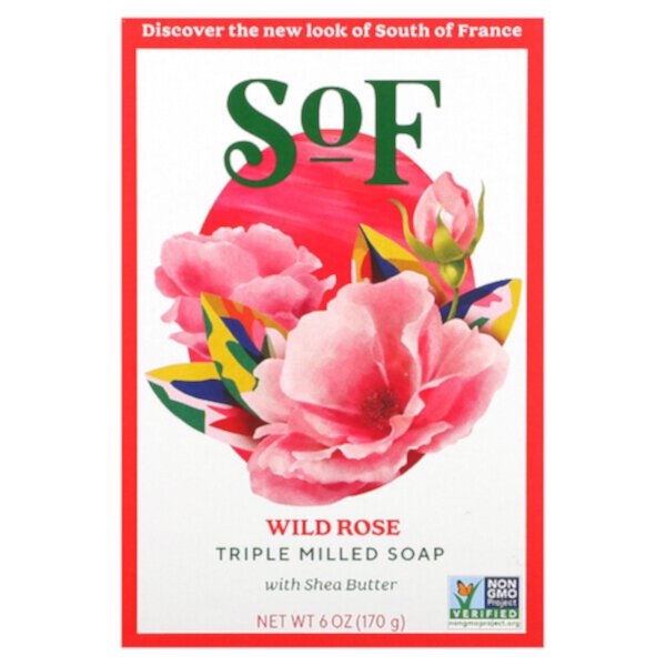 Climbing Wild Rose, Овальное мыло французского помола с органическим маслом ши, 6 унций (170 г) SoF