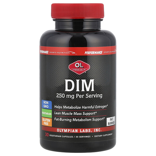 Performance Sports Nutrition, DIM, 250 mg, 30 Vegetarian Capsules (Вегетарианские капсулы) Olympian Labs