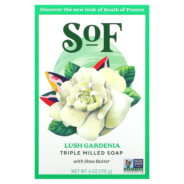 Lush Gardenia, Мыло французского помола с органическим маслом ши, 6 унций (170 г) SoF