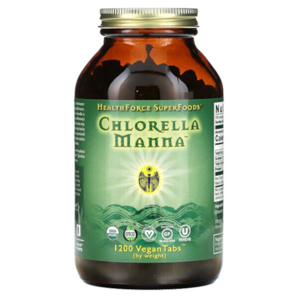 Хлорелла Манна, 1200 веганских таблеток HealthForce Superfoods