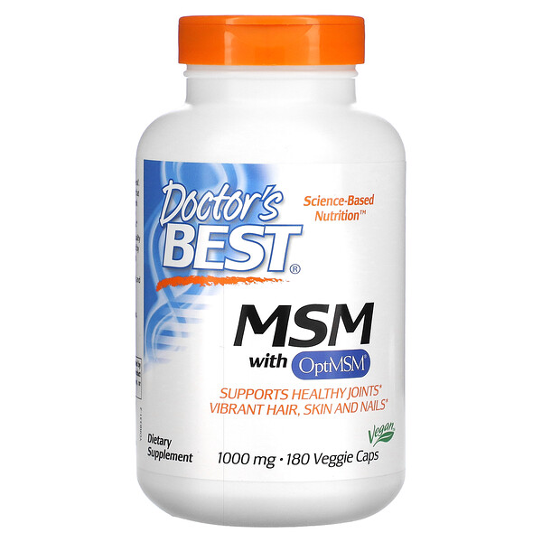 MSM с OptiMSM - 1000 мг - 180 вегетарианских капсул - Doctor's Best Doctor's Best
