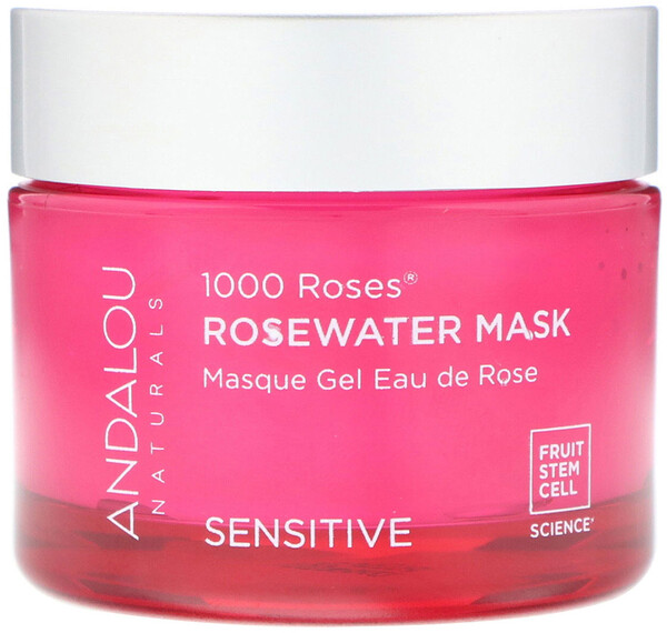 1000 Roses, Косметическая маска с розовой водой, для чувствительной кожи, 1,7 унции (50 г) Andalou Naturals