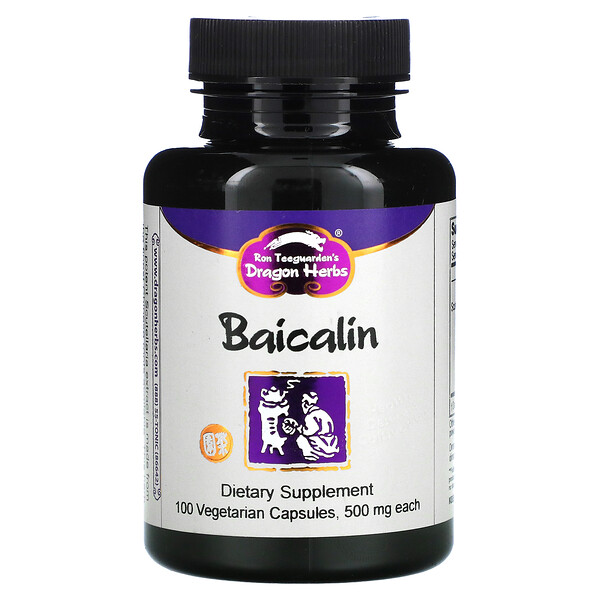 Баикалин - 500 мг - 100 вегетарианских капсул - Dragon Herbs Dragon Herbs