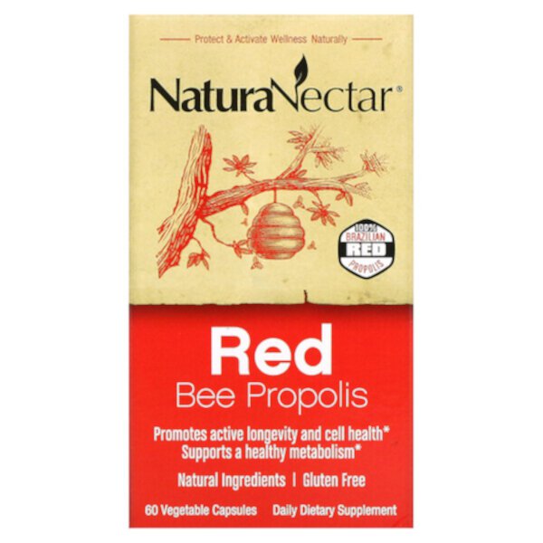 Прополис красной пчелы, 60 растительных капсул NaturaNectar