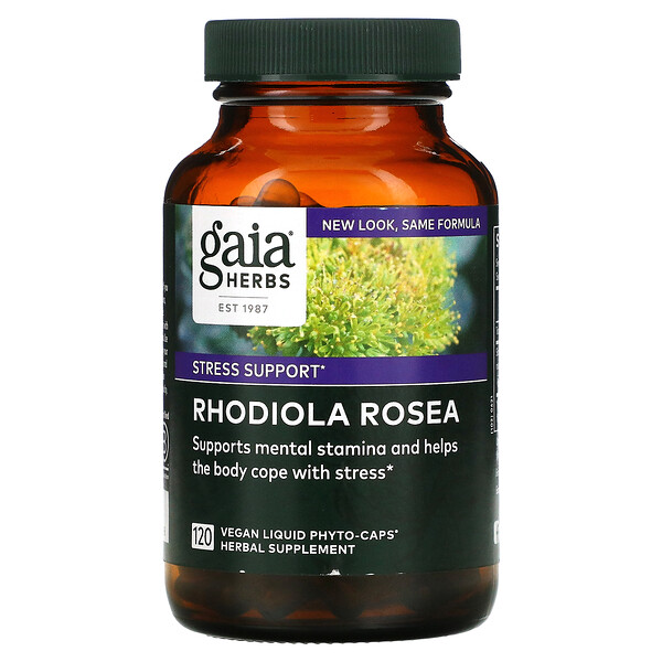 Родиола розовая, 120 веганских жидких фито-капсул Gaia Herbs