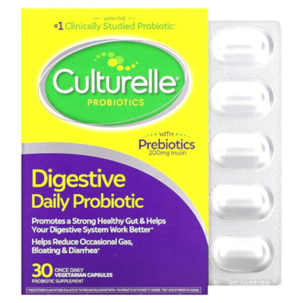 Probiotics, Пищеварительный ежедневный пробиотик, 10 миллиардов КОЕ, 30 вегетарианских капсул один раз в день Culturelle