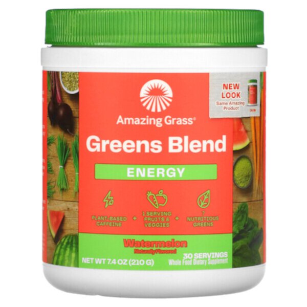 Green Superfood, Energy, арбуз, 7,4 унции (210 г) Amazing Grass