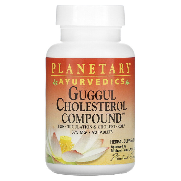 Соединение холестерина Гуггул, 375 мг, 90 таблеток Planetary Herbals