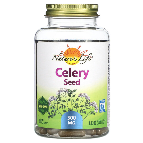 Семена сельдерея, 100 вегетарианских капсул Nature's Herbs