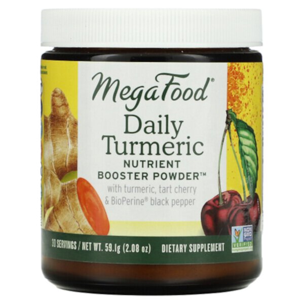 Daily Turmeric, Питательный усилительный порошок, без сахара, 2,08 унции (59,1 г) MegaFood