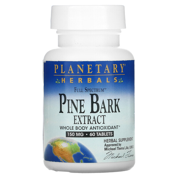 Экстракт сосновой коры Full Spectrum, 150 мг, 60 таблеток Planetary Herbals