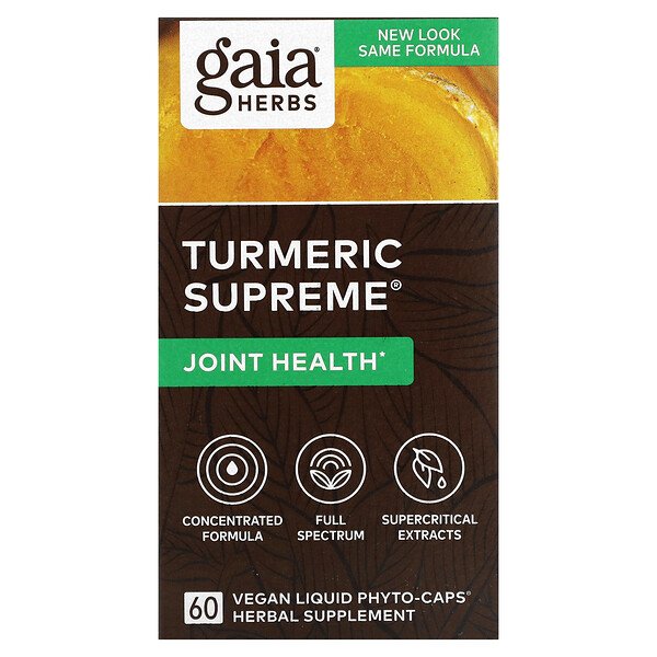 Turmeric Supreme, Joint, 60 веганских жидких фито-капсул Gaia Herbs