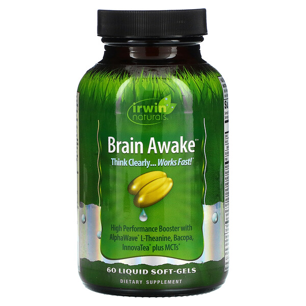Brain Awake, 60 мягких капсул с жидкостью Irwin Naturals
