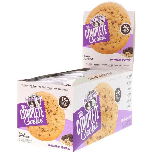 The COMPLETE Cookie, Овсяное печенье с изюмом, 12 штук, по 4 унции (113 г) каждое Lenny & Larry's
